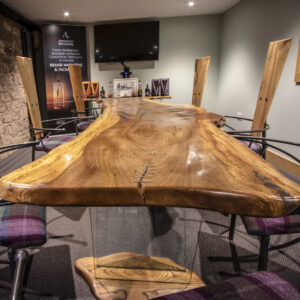 Annandale Distillery communications room table and chairs in elm